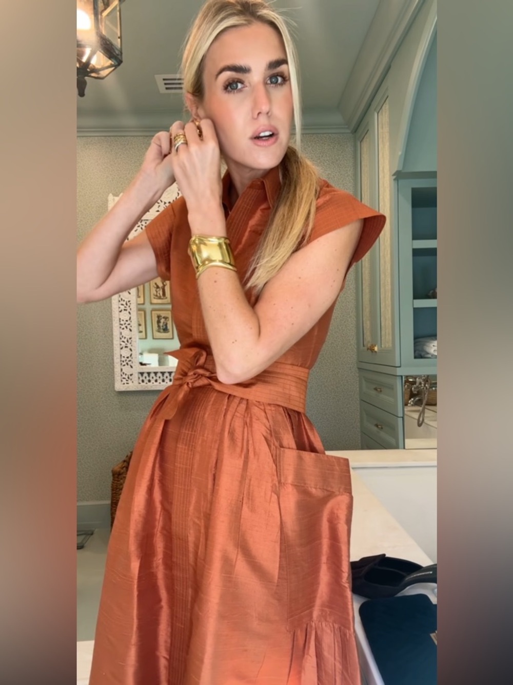 Julia Amory Betty Dress Dupioni - Copper Size Small NWT - Picture 2 of 10